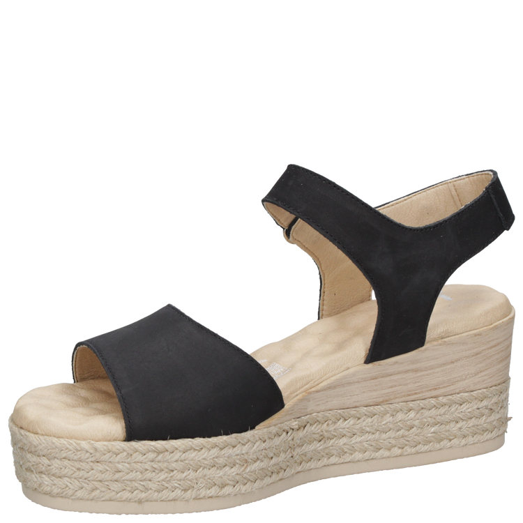 SANDALIA CASUAL MUJER 16 HRS CUERO NEGRO K067 - 5