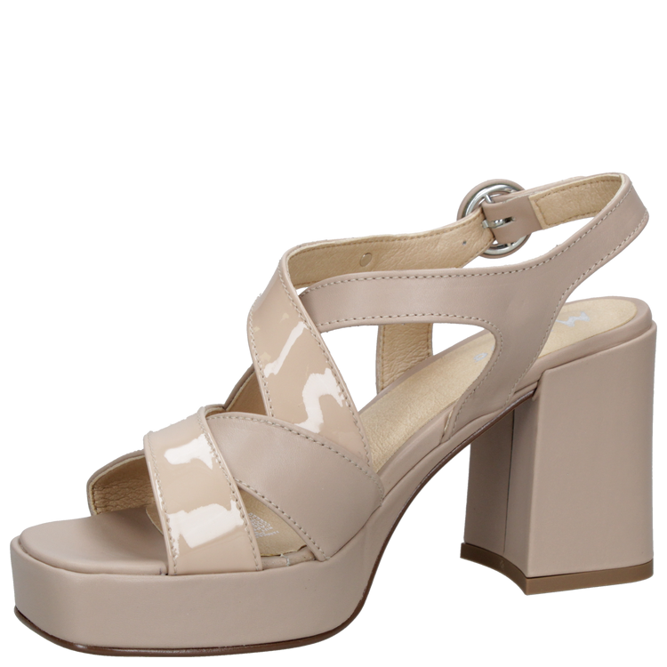 SANDALIA CASUAL MUJER MINGO CUERO BEIGE K460 - 5