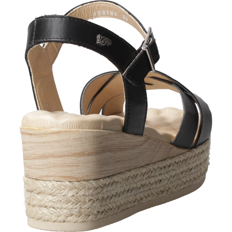 SANDALIA CASUAL MUJER 16 HRS CUERO NEGRO K066 - 3