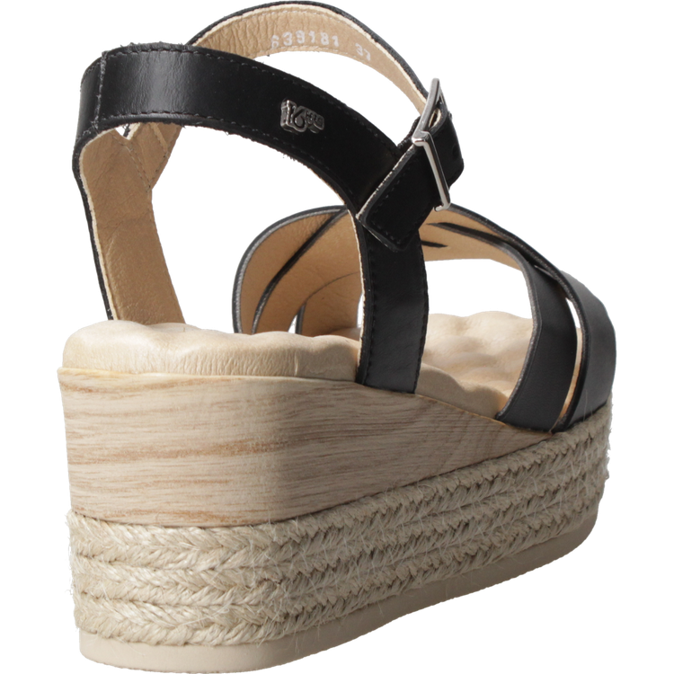 SANDALIA CASUAL MUJER 16 HRS CUERO NEGRO K066 - 8