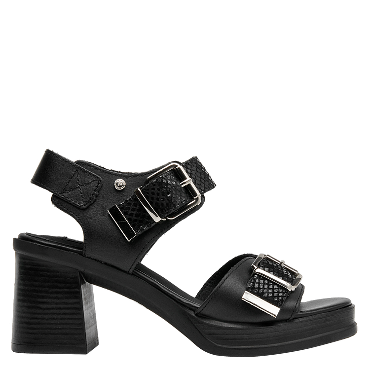 SANDALIA CASUAL MUJER POLLINI CUERO NEGRO K222 - 2