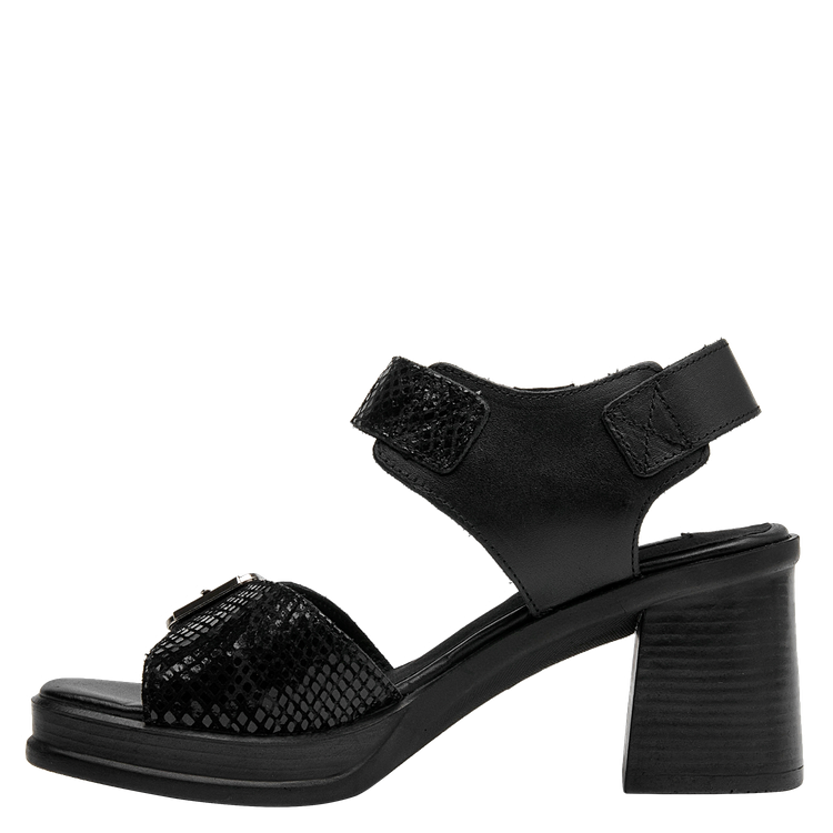 SANDALIA CASUAL MUJER POLLINI CUERO NEGRO K222 - 4