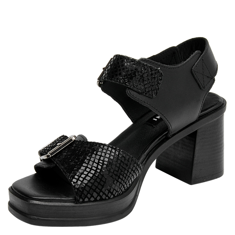 SANDALIA CASUAL MUJER POLLINI CUERO NEGRO K222 - 5