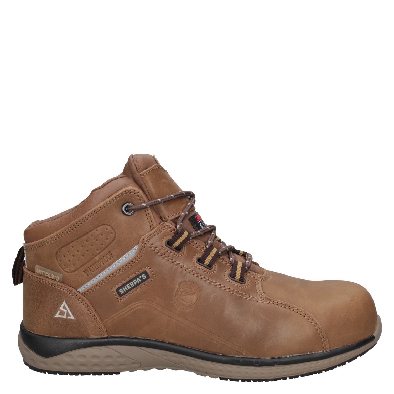ZAPATO SEGURIDAD SHERPA'S HOMBRE WATERPROOF A953 MARRÓN CLARO - 2