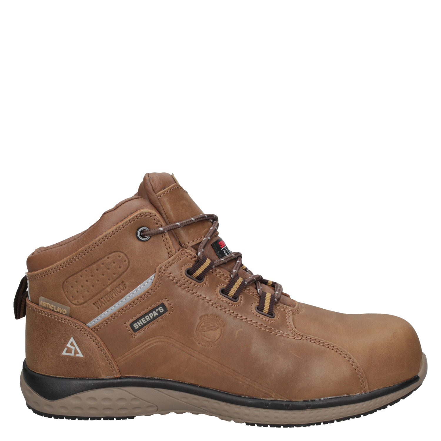 ZAPATO SEGURIDAD SHERPA'S HOMBRE WATERPROOF A953 MARRÓN CLARO - 2