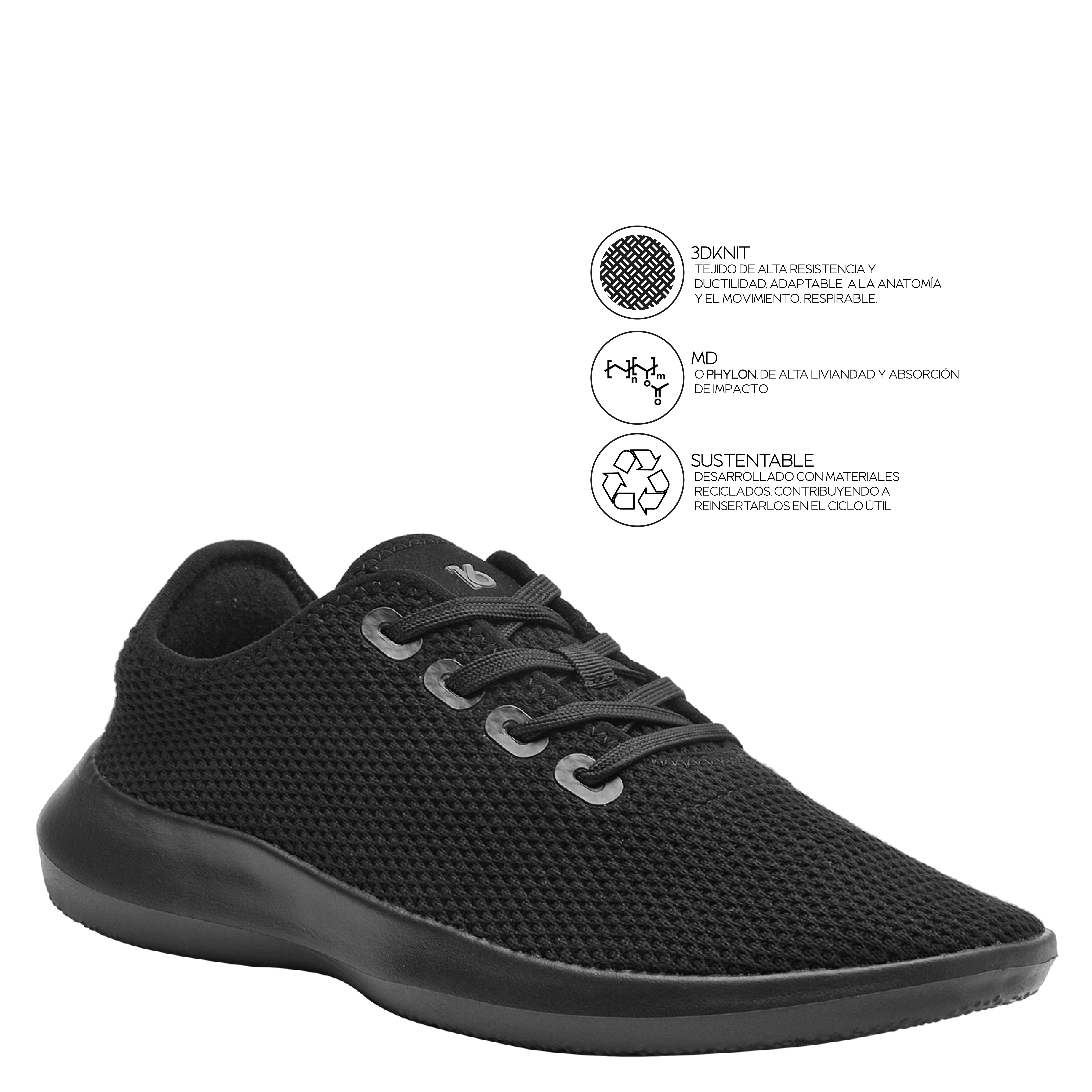 ZAPATILLA CASUAL HOMBRE 16 HRS - L192 | NEGRO - 6