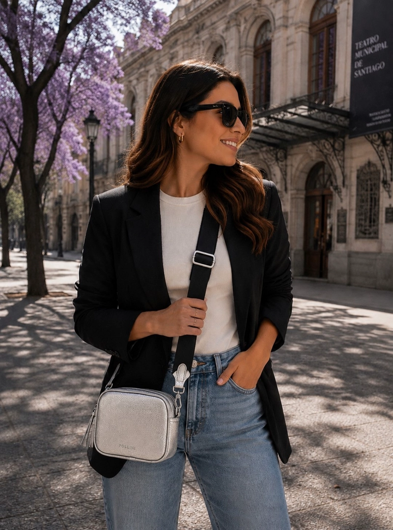 BANDOLERA CASUAL MUJER POLLINI - POM0095 | GRIS - 1