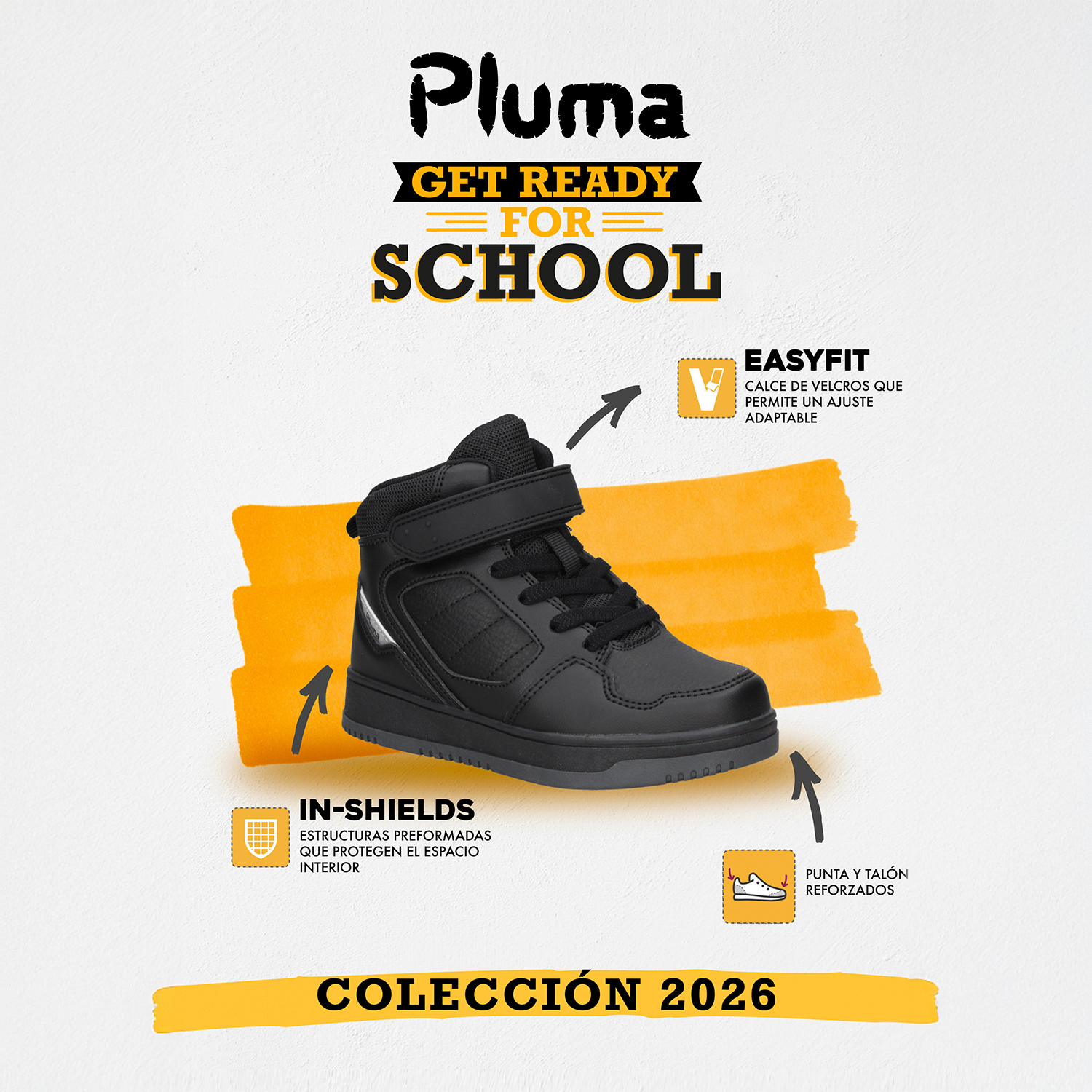 ZAPATILLA ESCOLAR NIÑO PLUMA - PLB020A - 3