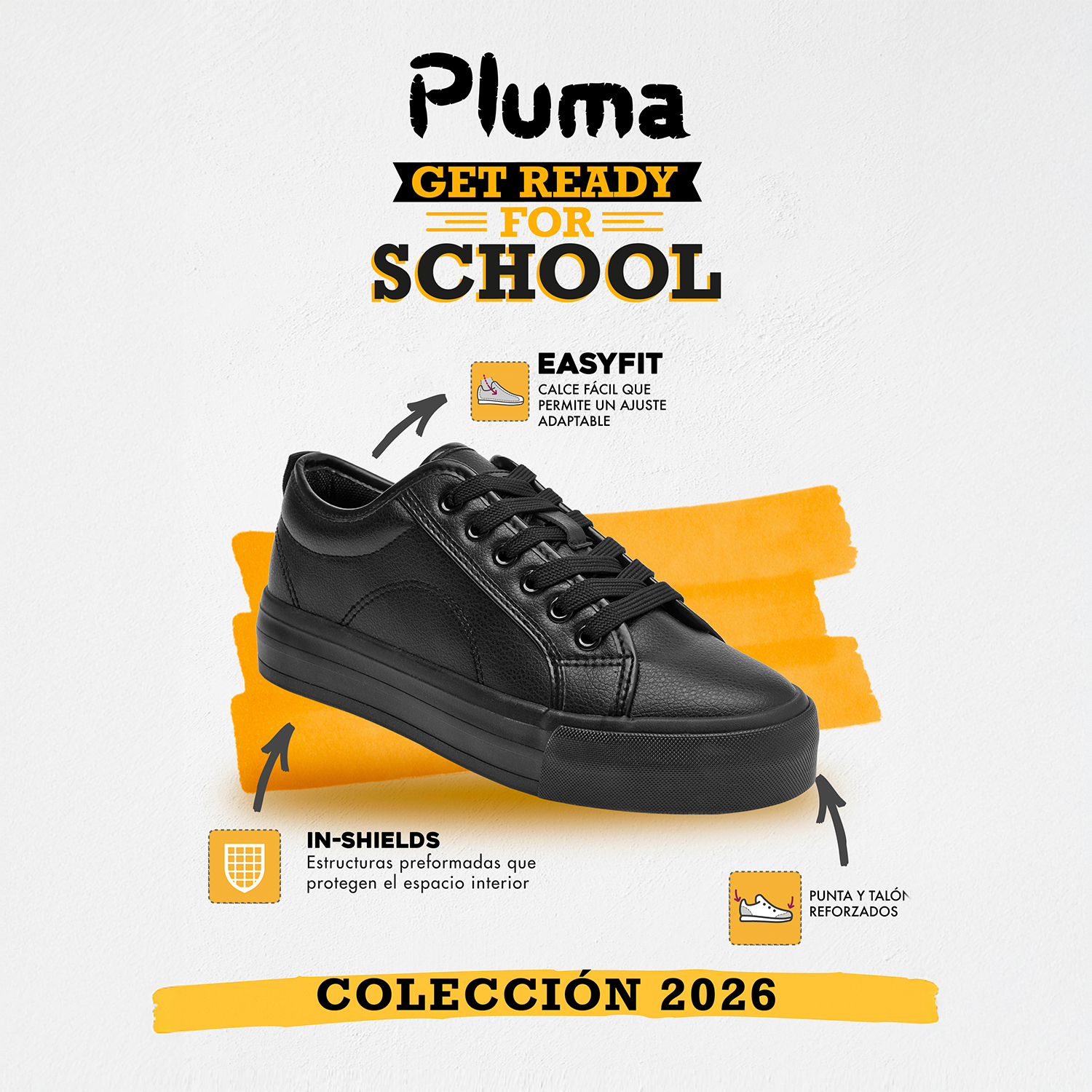 ZAPATILLA ESCOLAR NIÑA PLUMA - PLG013B - 3