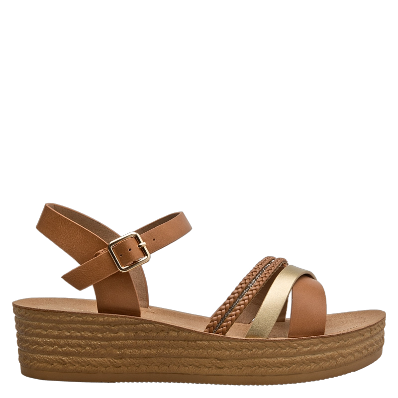 SANDALIA CASUAL MUJER BRUNO ROSSI - BRM0112 | MARRON CLARO - 1