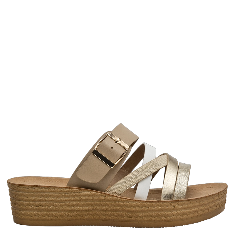 SANDALIA CASUAL MUJER BRUNO ROSSI - BRM0113 | BEIGE - 1