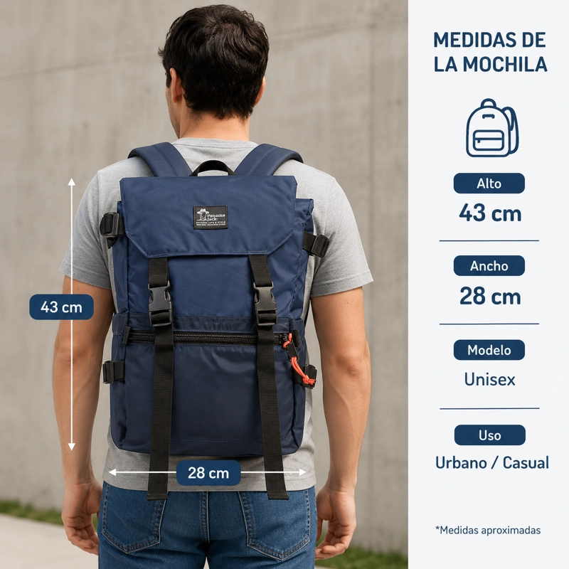 MOCHILA PORTA LAPTOP HOMBRE PANAMA JACK- H908 - 1