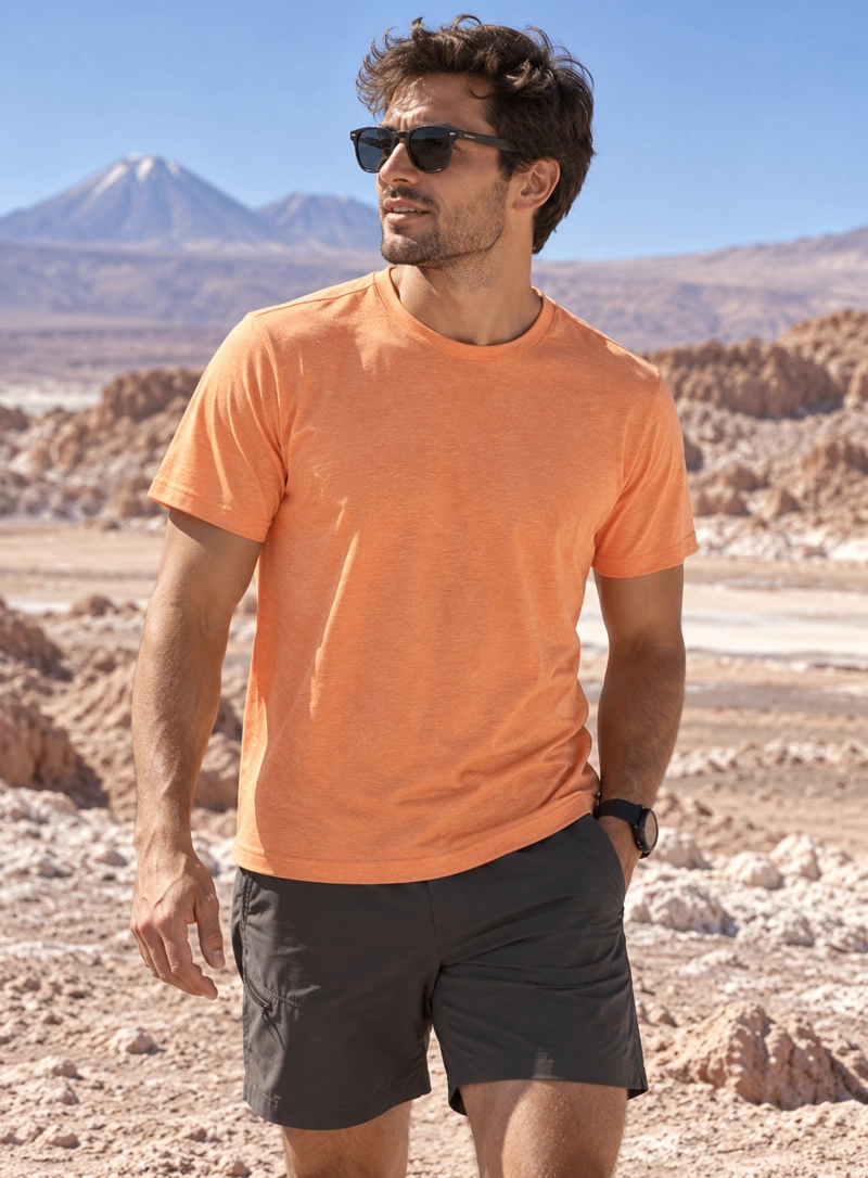POLERA HOMBRE MANGA CORTA DEPORTIVA PANAMA JACK - I976 | NARANJA - 1