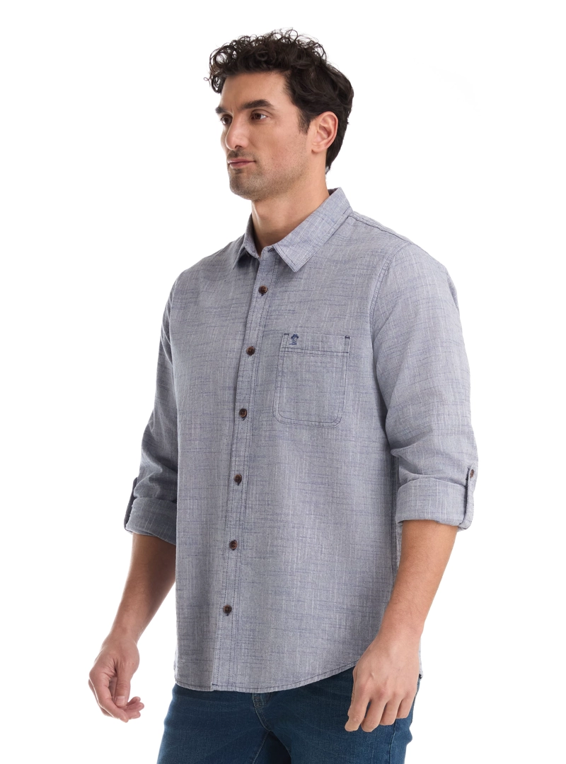 CAMISA HOMBRE TIPO LINO PANAMA JACK - K866 | AZUL - 4