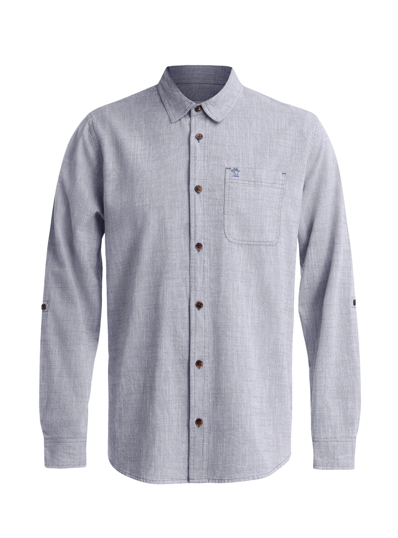 CAMISA HOMBRE TIPO LINO PANAMA JACK - K866 | AZUL - 8