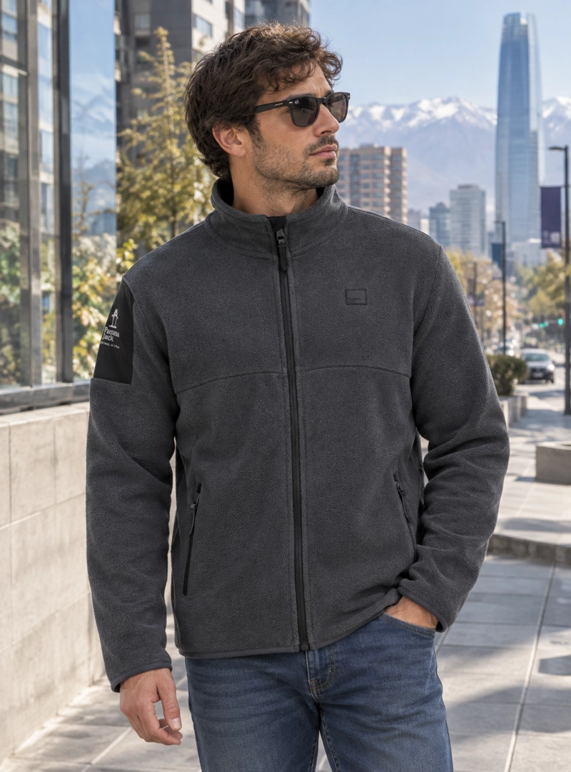 POLERON HOMBRE POLAR FLEECE FULL ZIPPER PANAMA JACK - L968 | GRIS - 1
