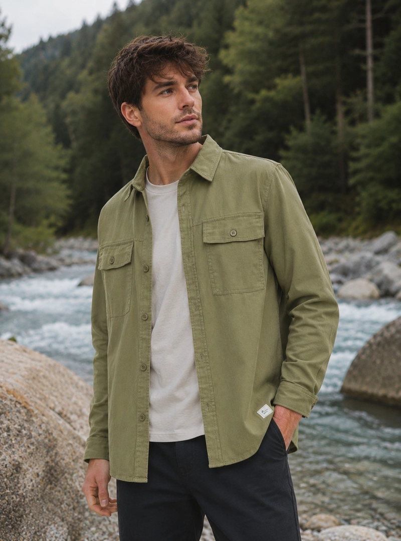 SOBRE CAMISA OVERSHIRT HOMBRE PANAMA JACK - PJH009M | VERDE - 1