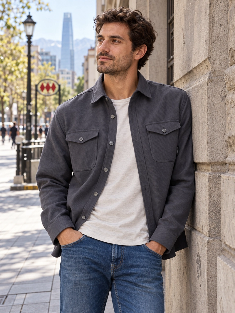 SOBRECAMISA CASUAL HOMBRE PANAMA JACK - K871 | GRIS - 1