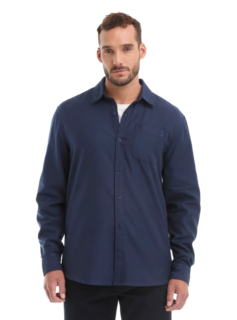 CAMISA HOMBRE MANGA LARGA TWILL CASUAL PANAMA JACK - L961 | AZUL - 1