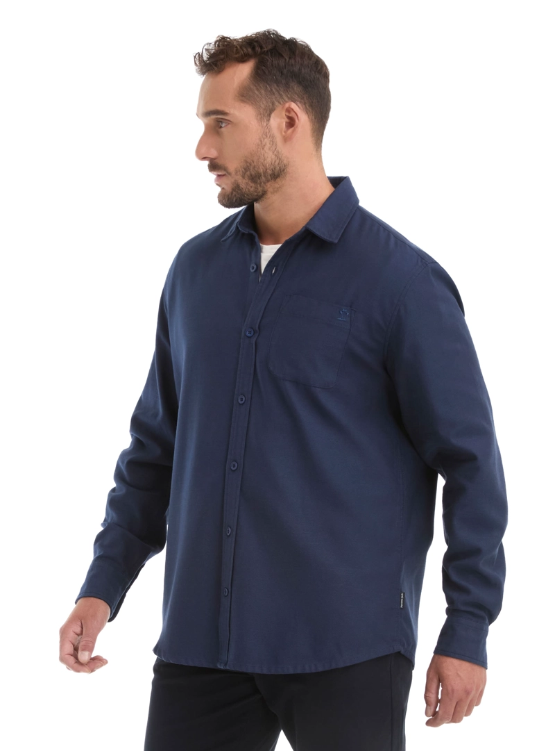CAMISA HOMBRE MANGA LARGA TWILL CASUAL PANAMA JACK - L961 | AZUL - 4