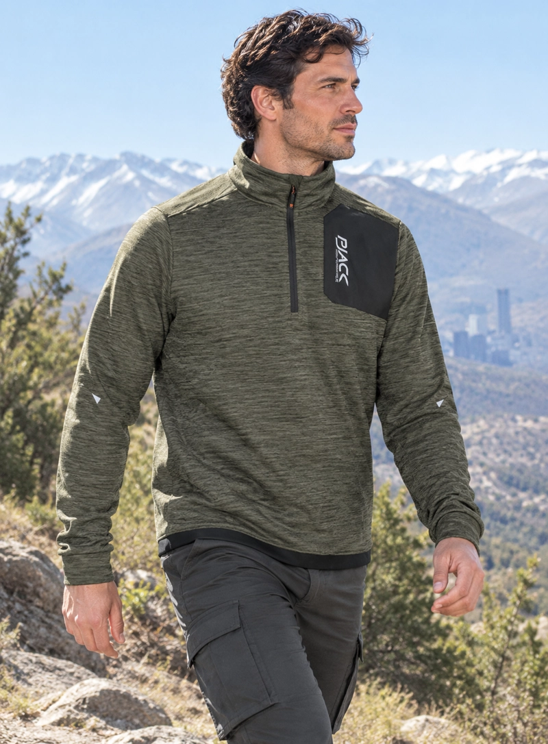 POLERON OUTDOOR Y CASUAL HOMBRE PJACK - J931 | VERDE - 1