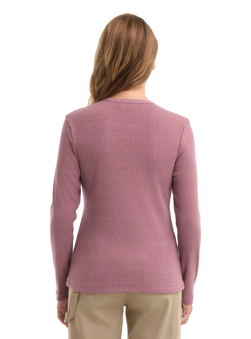 POLERA MUJER MANGA LARGA RIB JASPEADO PANAMA JACK - L992 | BORDO - 3