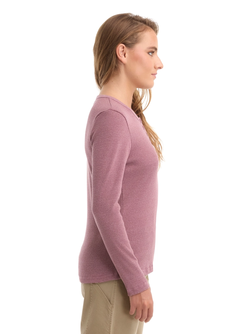 POLERA MUJER MANGA LARGA RIB JASPEADO PANAMA JACK - L992 | BORDO - 4
