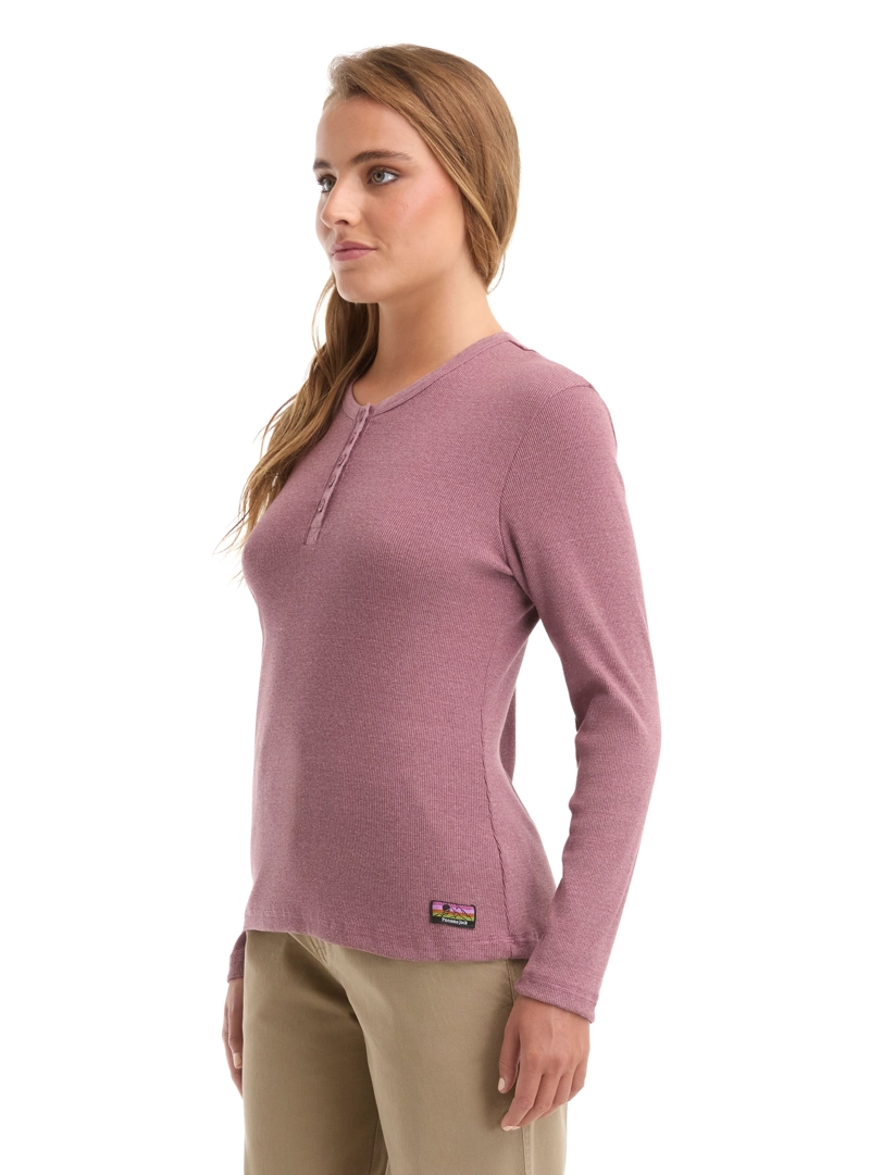 POLERA MUJER MANGA LARGA RIB JASPEADO PANAMA JACK - L992 | BORDO - 5