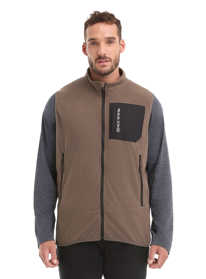 POLERON HOMBRE SIN MANGAS POLAR WAFLE PANAMA JACK - L979 | MARRON CLARO - 1