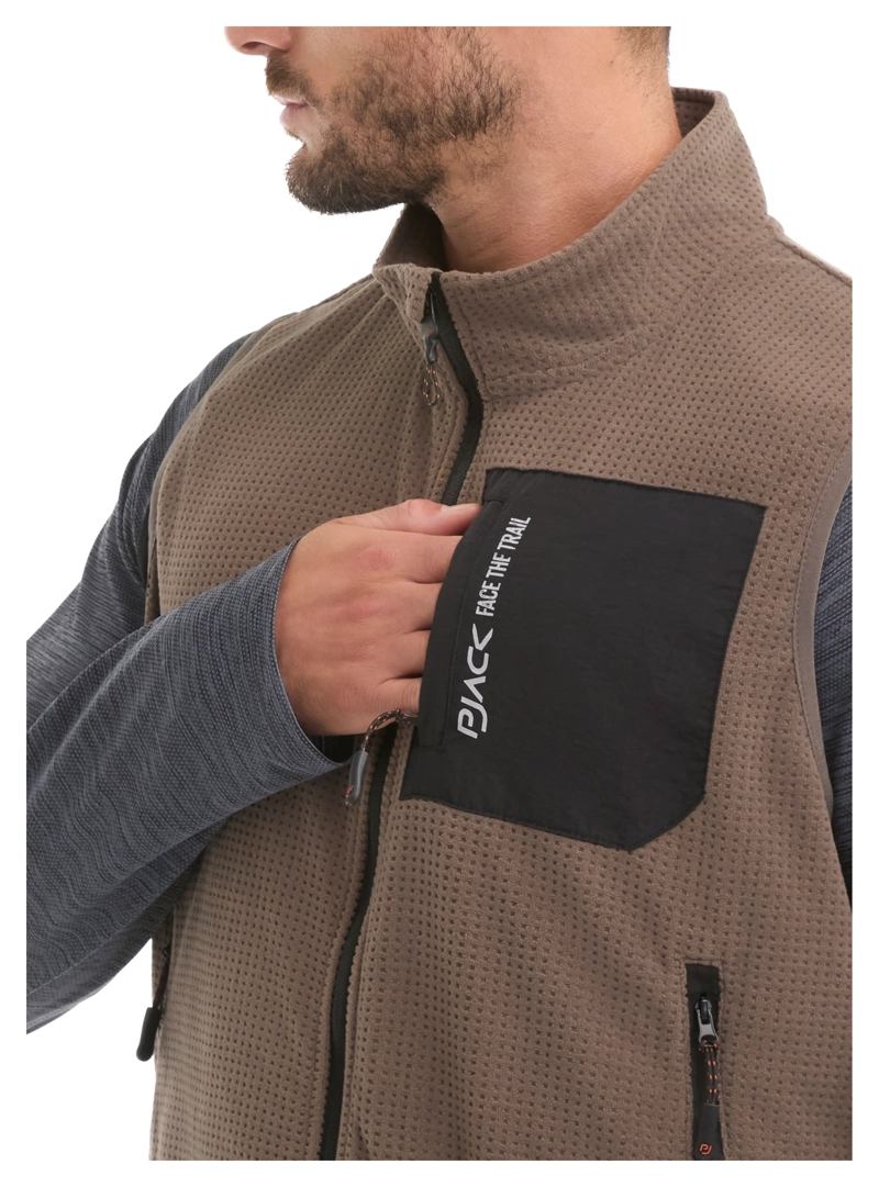 POLERON HOMBRE SIN MANGAS POLAR WAFLE PANAMA JACK - L979 | MARRON CLARO - 5