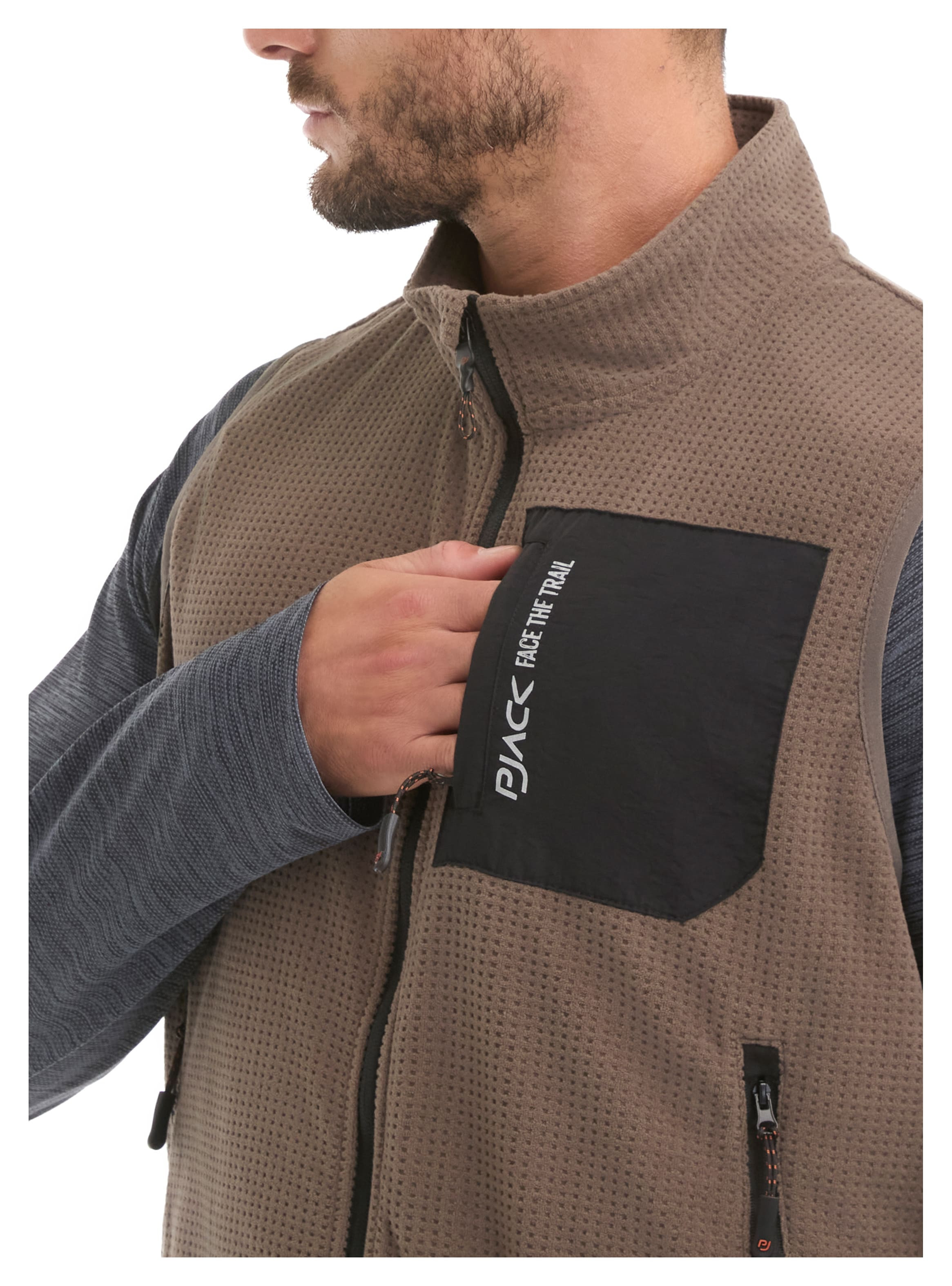 POLERON HOMBRE SIN MANGAS POLAR WAFLE PANAMA JACK - L979 | MARRON CLARO - 5