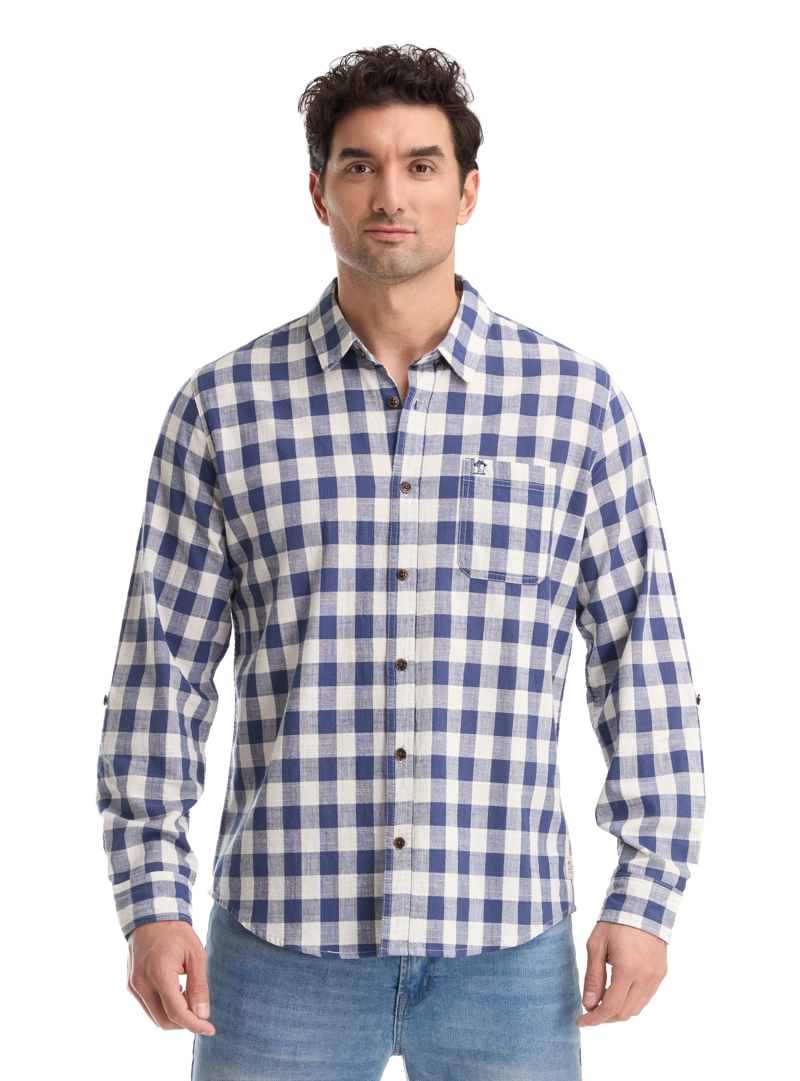 CAMISA HOMBRE LINO PANAMA JACK - K865 | AZUL - 2