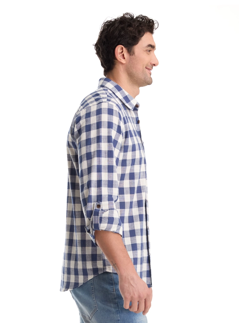 CAMISA HOMBRE LINO PANAMA JACK - K865 | AZUL - 7