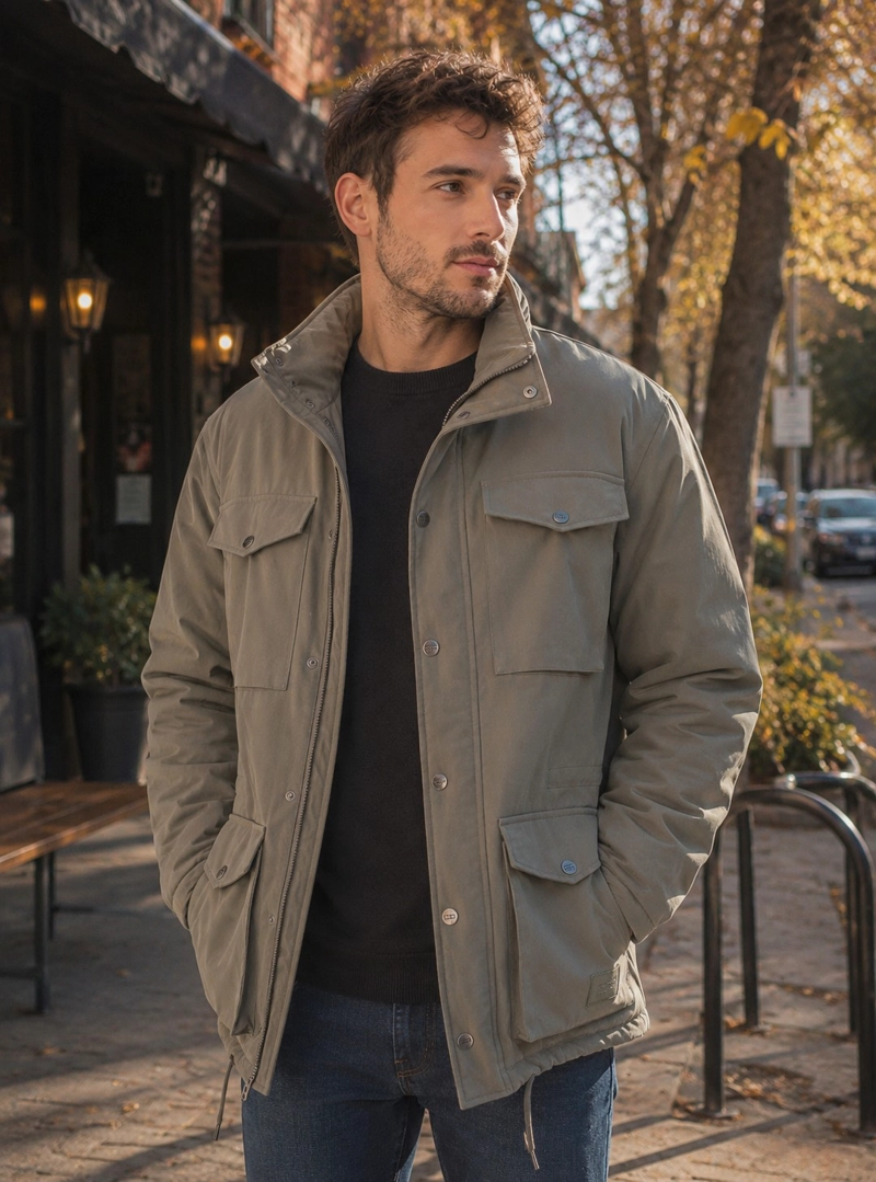 CHAQUETA HOMBRE WAXED GORRO PANAMA JACK - L970 | VERDE - 1