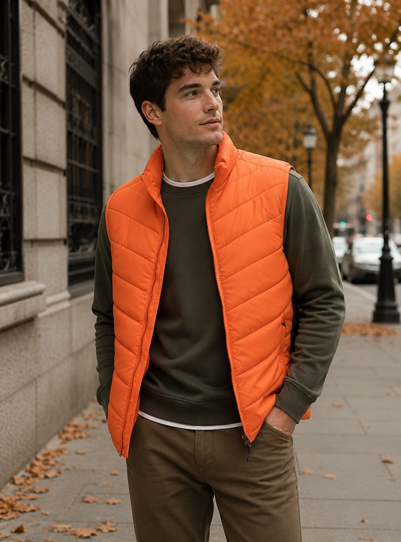 PARKA SIN MANGAS HOMBRE PANAMA JACK - H964 | NARANJA - 1