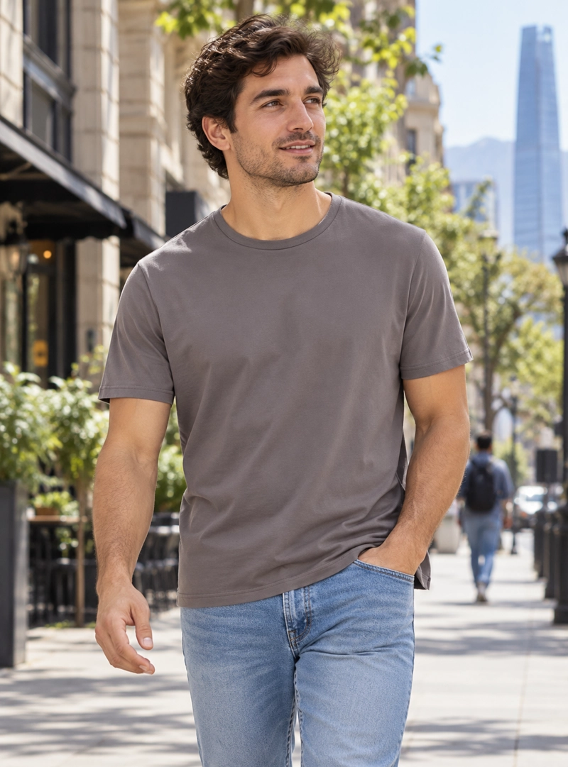 POLERA HOMBRE ALGODON ESTAMPADA PANAMA JACK - K857 | GRIS - 1