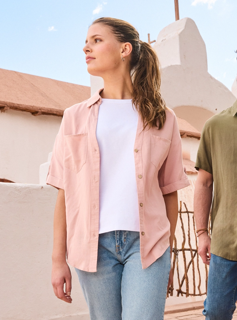 CAMISA LINO MUJER PANAMA JACK - PJM003M | ROSA - 1
