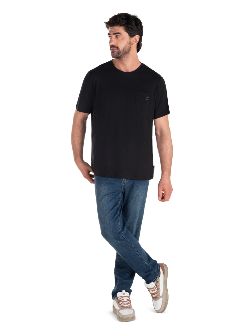 POLERA HOMBRE ALGODON CASUAL PANAMA JACK - PJH018M | NEGRO - 7