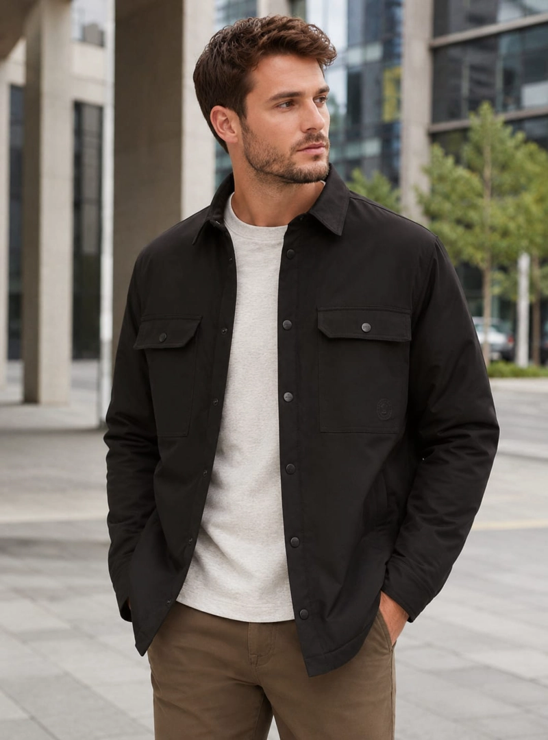 CHAQUETA HOMBRE ACOLCHADA LIVIANA PADDING PANAMA JACK - L971 | NEGRO - 1