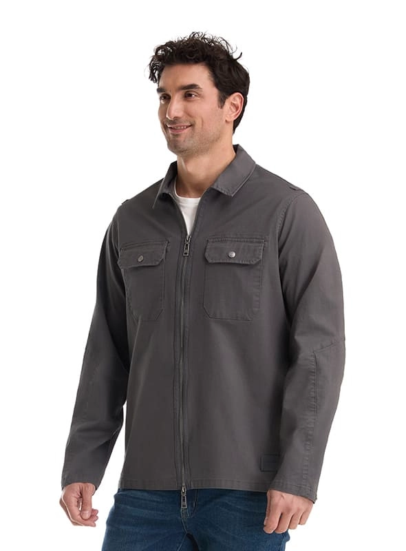 CHAQUETA HOMBRE SOBRE CAMISA DOBLE ZIPPER PANAMA JACK - K872 | GRIS - 4