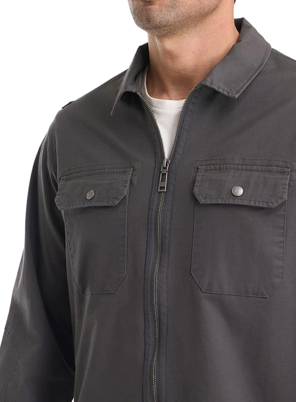 CHAQUETA HOMBRE SOBRE CAMISA DOBLE ZIPPER PANAMA JACK - K872 | GRIS - 6