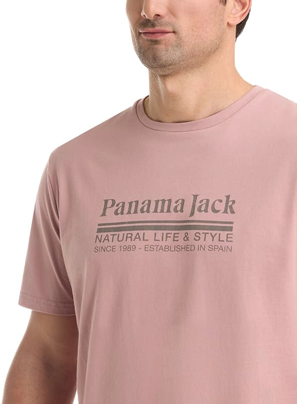 POLERA HOMBRE ALGODON ESTAMPADA PANAMA JACK - K857 | ROSA - 6
