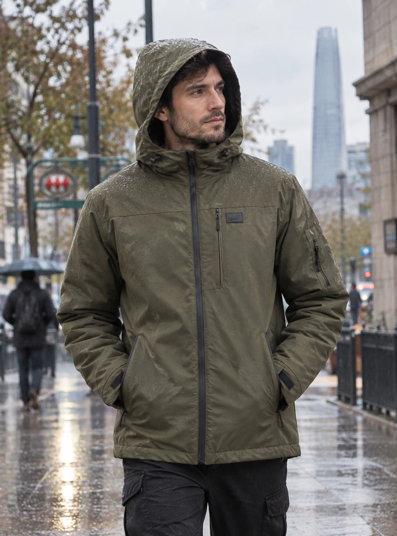 PARKA HOMBRE IMPERMEABLE OUTDOOR PANAMA JACK - L975 | VERDE - 1