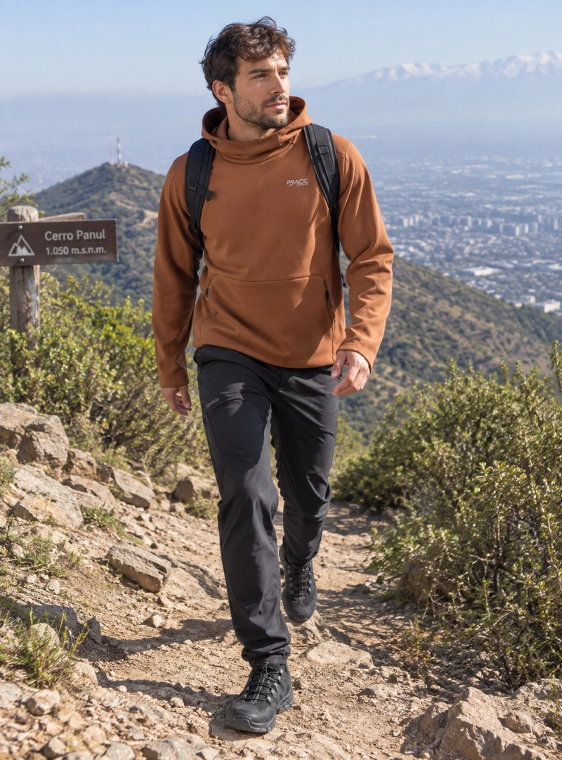 POLERON HOMBRE DEPORTIVO HOODIE PANAMA JACK - L981 | NARANJA - 1