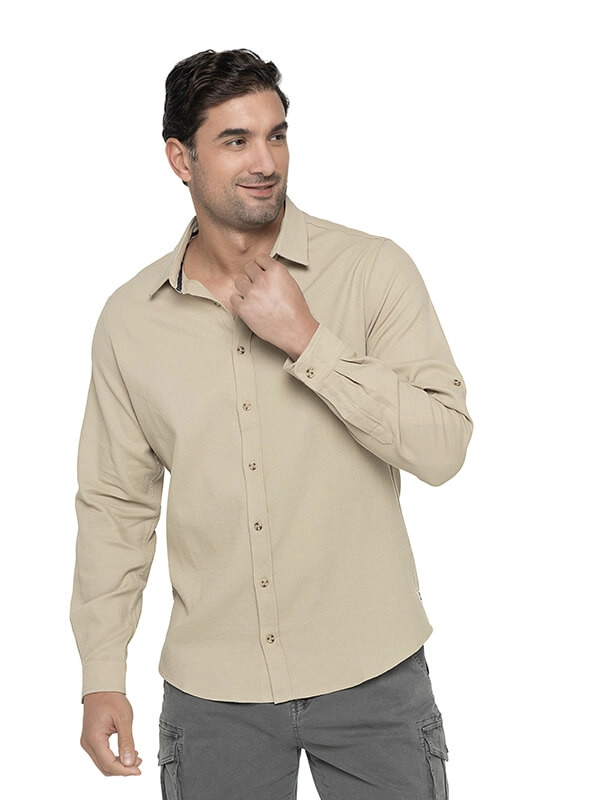 CAMISA HOMBRE MANGA LARGA CON TEXTURA PANAMA JACK - I960 | BEIGE - 2