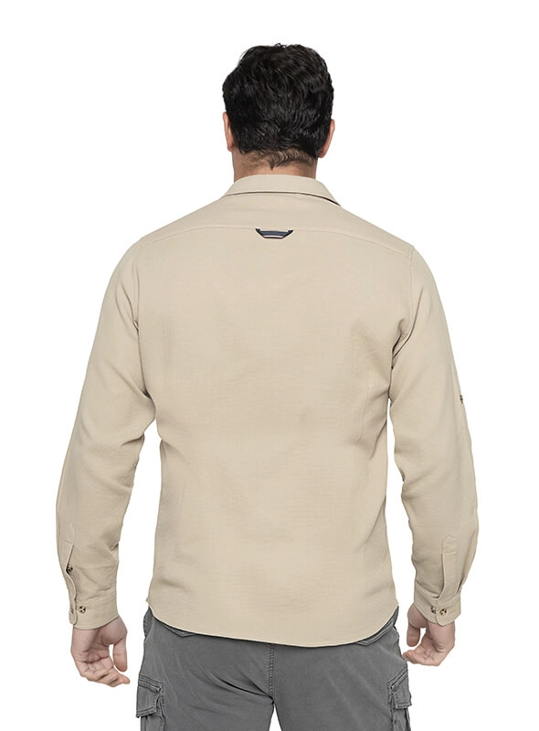 CAMISA HOMBRE MANGA LARGA CON TEXTURA PANAMA JACK - I960 | BEIGE - 4