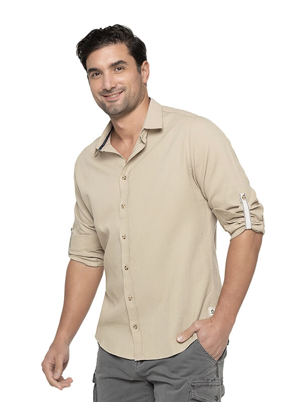 CAMISA HOMBRE MANGA LARGA CON TEXTURA PANAMA JACK - I960 | BEIGE - 5