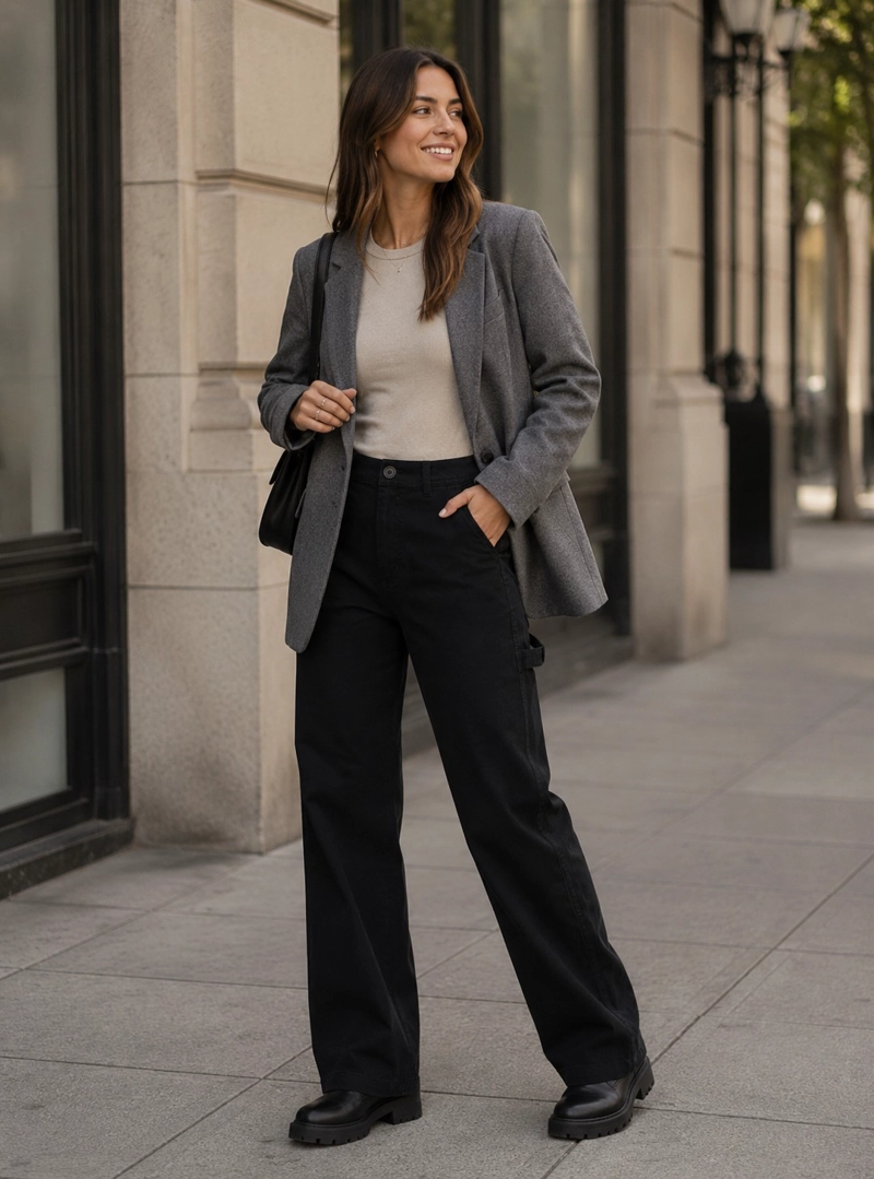 PANTALON MUJER CARGO CANVAS CASUAL PANAMA JACK - L993 | NEGRO - 1