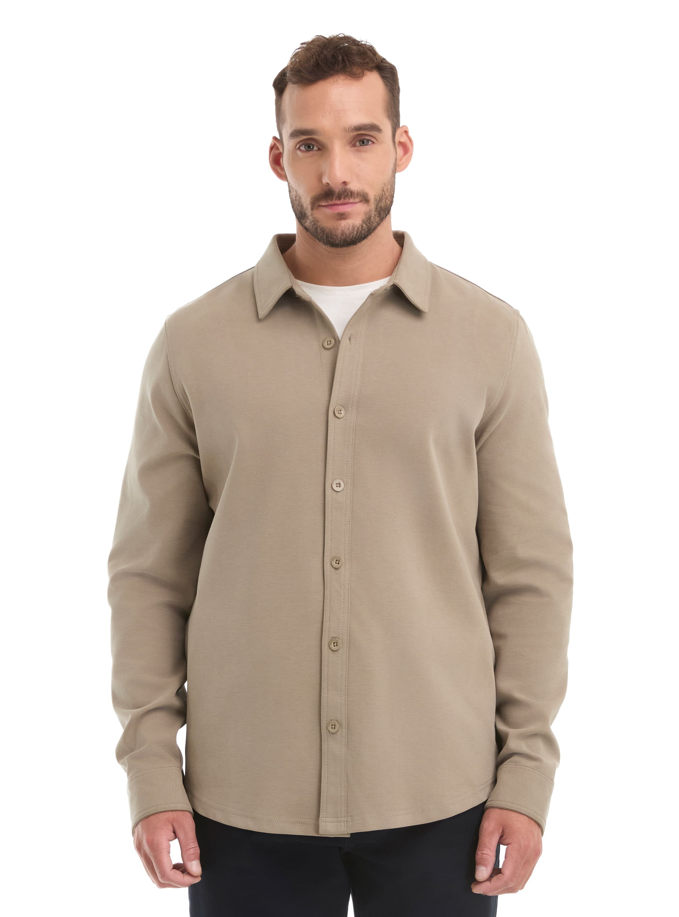 CAMISA HOMBRE MANGA LARGA TEXTURA CASUAL PANAMA JACK - L962 | BEIGE - 1