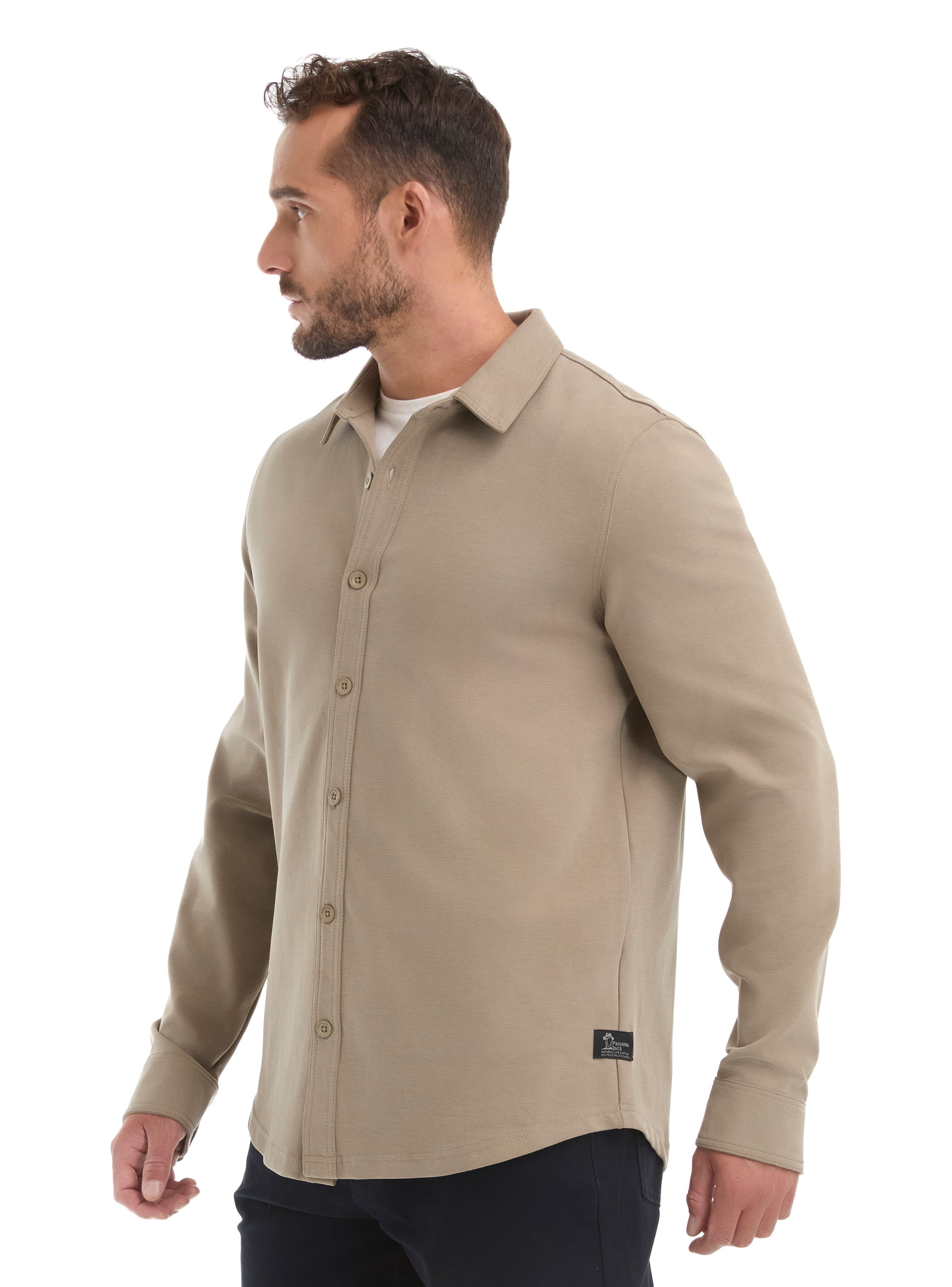 CAMISA HOMBRE MANGA LARGA TEXTURA CASUAL PANAMA JACK - L962 | BEIGE - 4